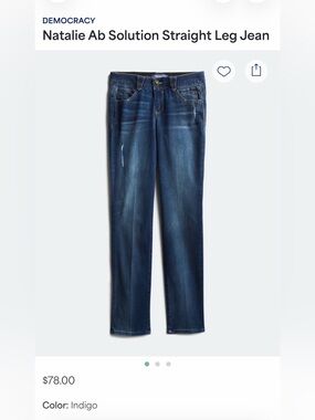 Democracy: Natalie Ab Solution straight leg jean **size 2**